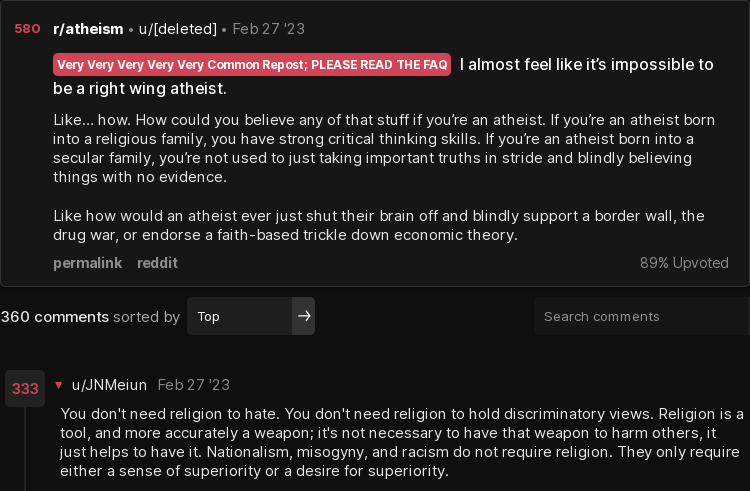 Right-Wing Atheism as Impossible?